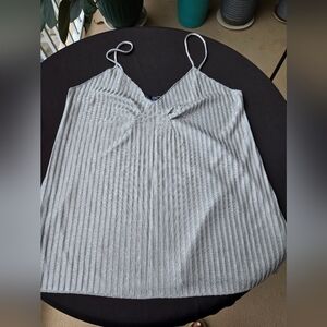 ZARA Silver Metallic Striped Camisole Top Size L